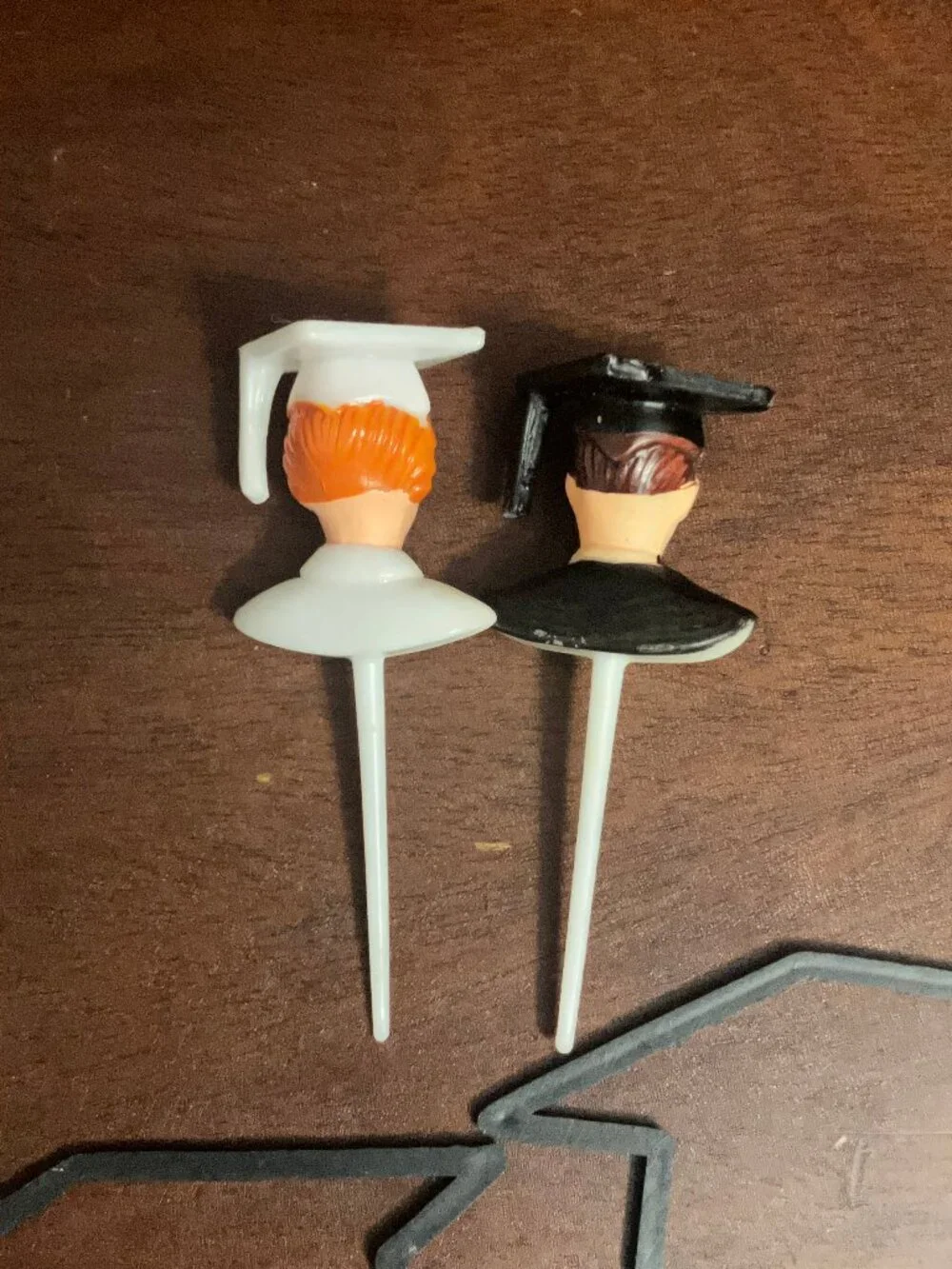Set of 4 Vintage Graduation Cake / Cupcake Toppers Boy & Girl